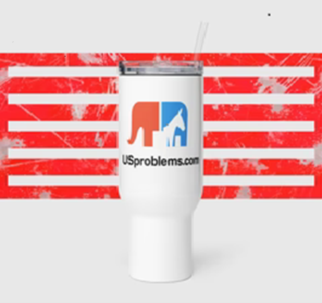 USproblems Classic logo design with red and blue color scheme for civical impact